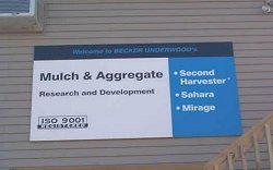 Aluminum Building Sign, Becker Underwood, Ames, Iowa