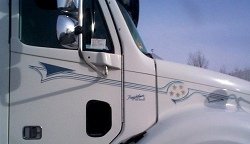 Truck pinstriping, Hyline International, Dallas Center, Iowa