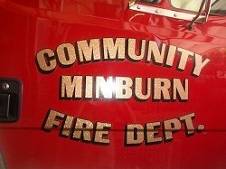 Fire truck lettering, Minburn, Iowa
