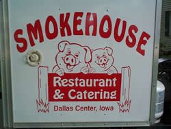 BBQ trailer lettering, Dallas Center, Iowa