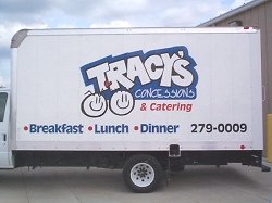 Truck lettering and graphics, Tracy's Concessions, Urbandale, Iowa