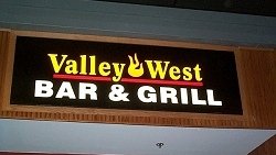backlit sign with routed aluminum face, West Des Moines, Iowa